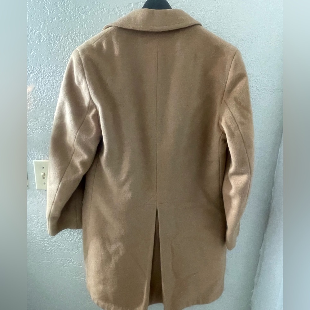 VTG 1970s Stratojac Men's Wool Tan Double Breasted Coat Fur Lining USA Size 38 - Picture 11 of 14